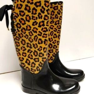 Coach Leopard Rain boots